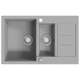 Vidaxl Sink Double Bowl Granite Gray