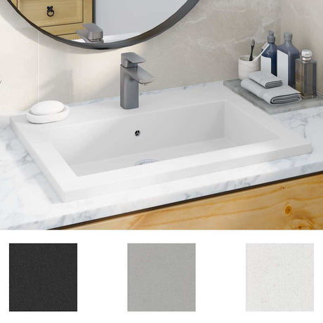 Vidaxl wasbak 600x450x120 mm graniet wit