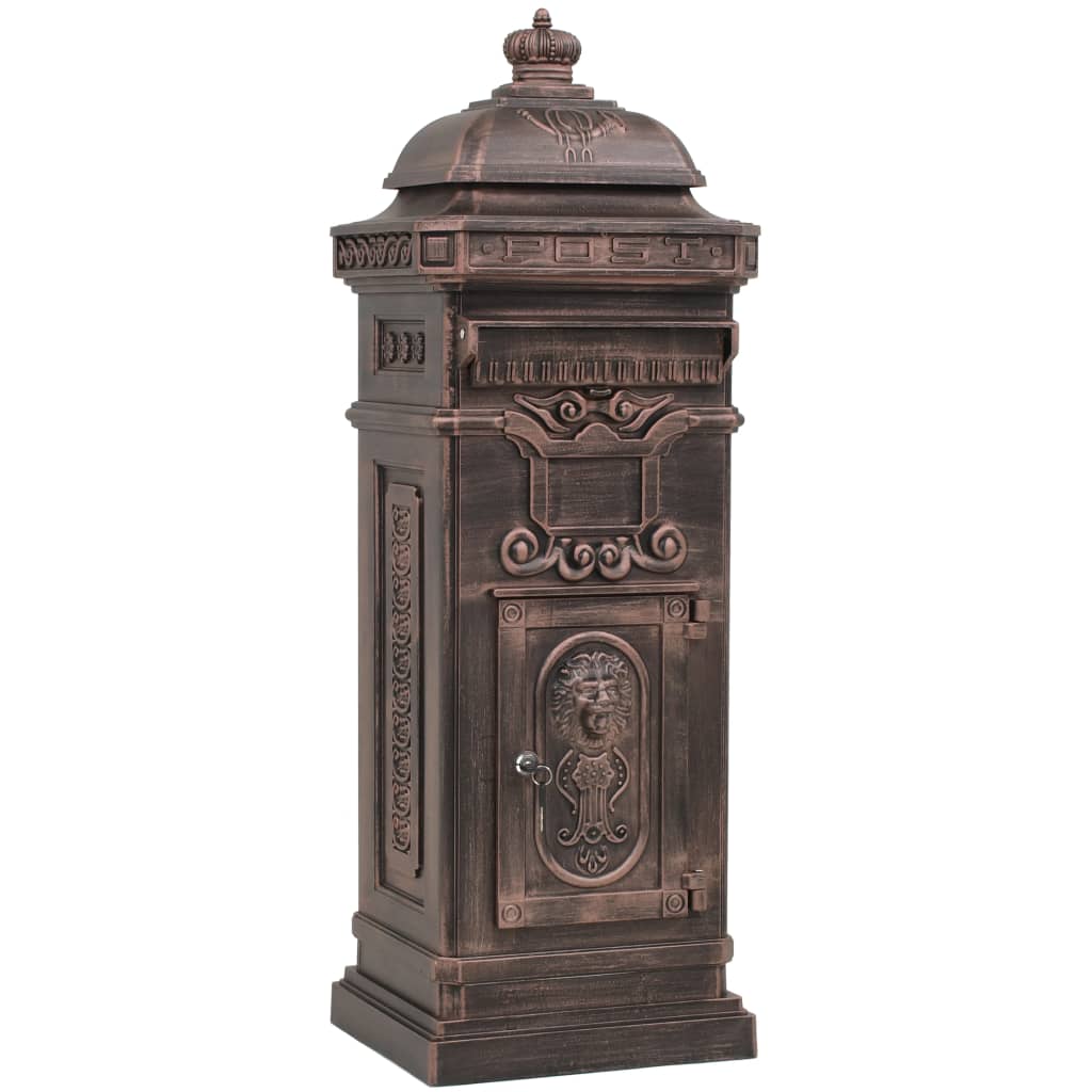 Vidaxl Pillar Locationbox Vintage Stil Rust -Restant Aluminium Bronze