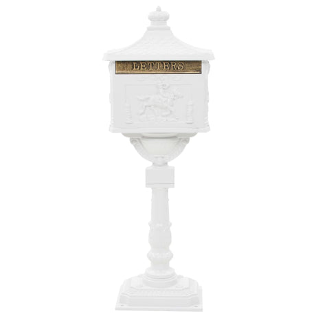 Vidaxl staande brievenbus vintage stijl roestbestendig aluminium wit