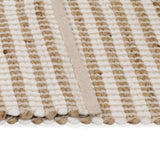 Vidaxl Rug 120x180 cm -Jute tejido a mano natural y blanco