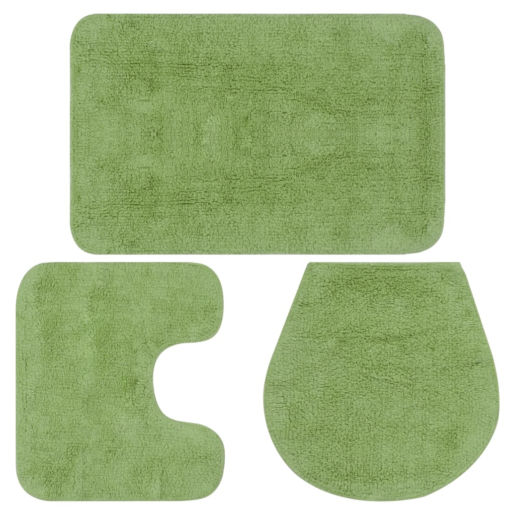 Vidaxl Bathmatting Set tela verde de 3 piezas