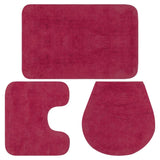 Vidaxl Bathmatting Set Fabric Fuchsia a 3 pezzi