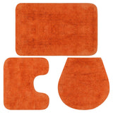 VidaXL Bathmatting set fabric orange 3-piece