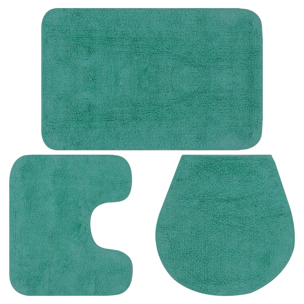 Vidaxl Bathmatting Set Fabric Turquoise 3 pièces