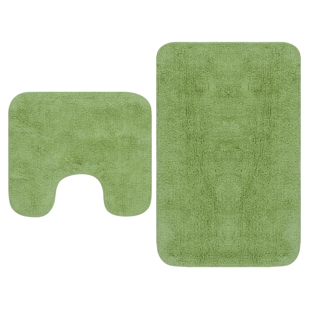 Vidaxl Bathmatting Set Tissu vert 2 parties