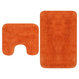 Vidaxl Bathmatting Set Fabric Orange 2-Part