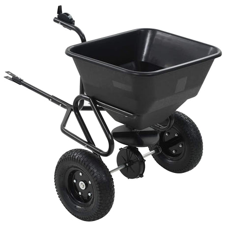Vidaxl strooiwagen sleepmodel 45 l 125x74x79 cm pvc en staal