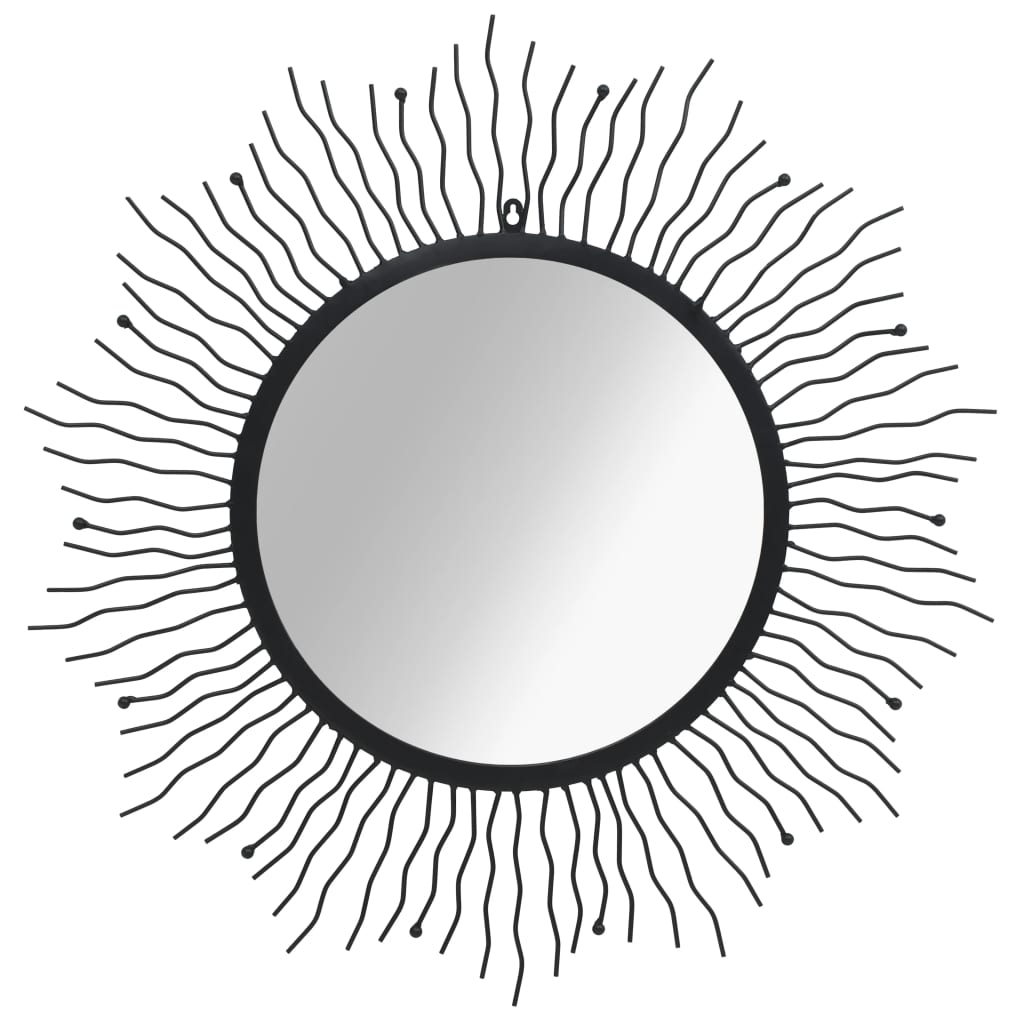 Vidaxl Mirror de pared Sunburst 80 cm Negro