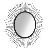 Vidaxl Mirror de pared Sunburst 80 cm Negro