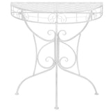 Vidaxl bijzettafel vintage stijl half rond 72x36x74 cm metaal zilver