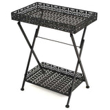 Vidaxl theetafel vintage stijl inklapbaar 58x35x72 cm metaal zwart