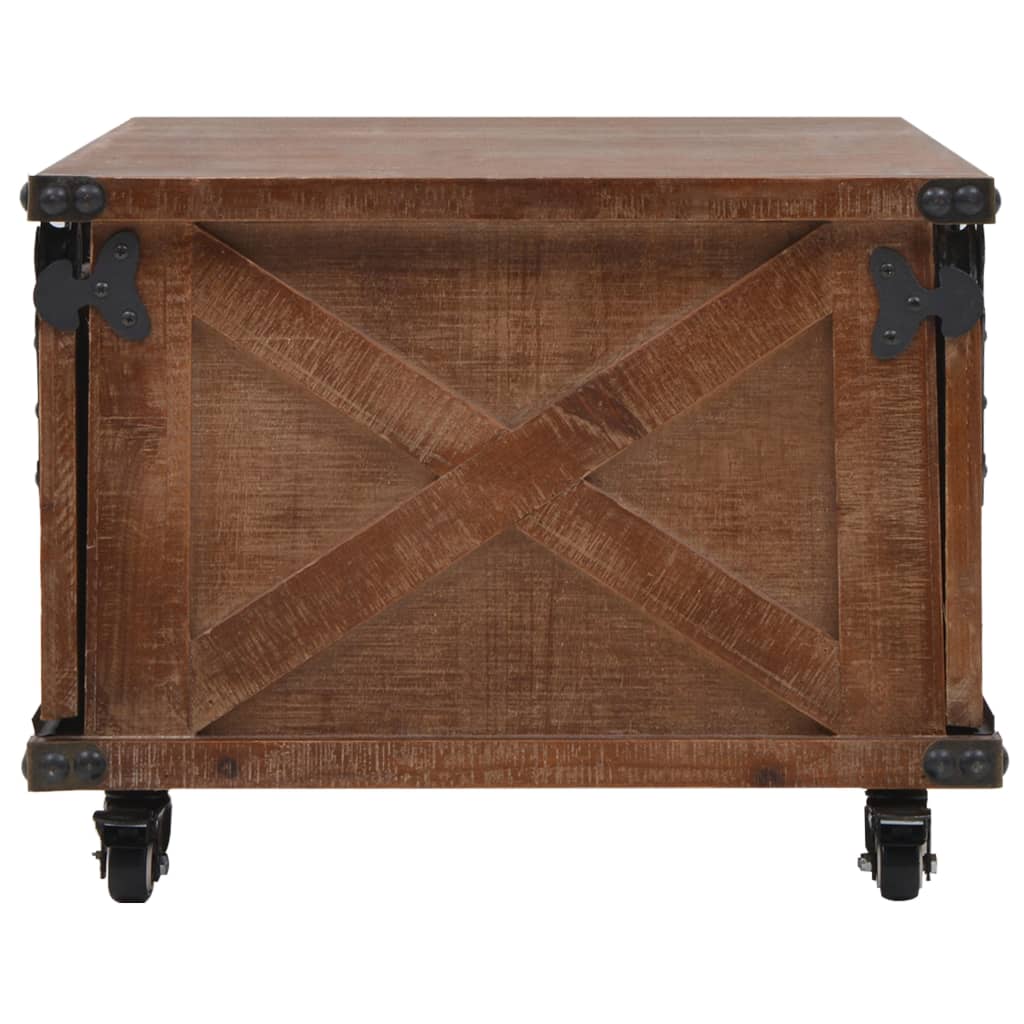 Vidaxl salontafel 91x51x38 cm massief vurenhout bruin