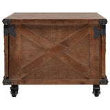 Vidaxl salontafel 91x51x38 cm massief vurenhout bruin