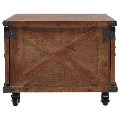 Vidaxl salontafel 91x51x38 cm massief vurenhout bruin