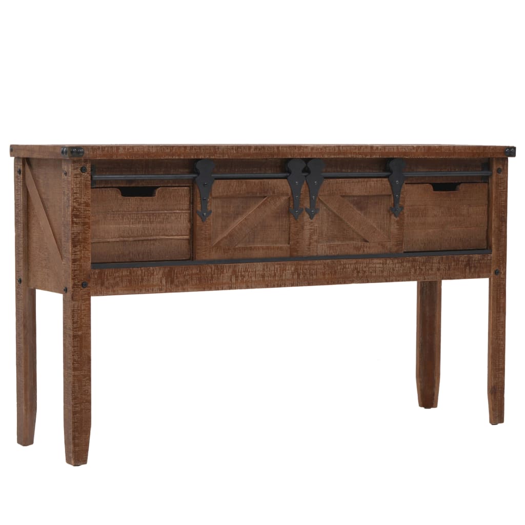Vidaxl wandtafel 131x35,5x75 cm massief vurenhout bruin