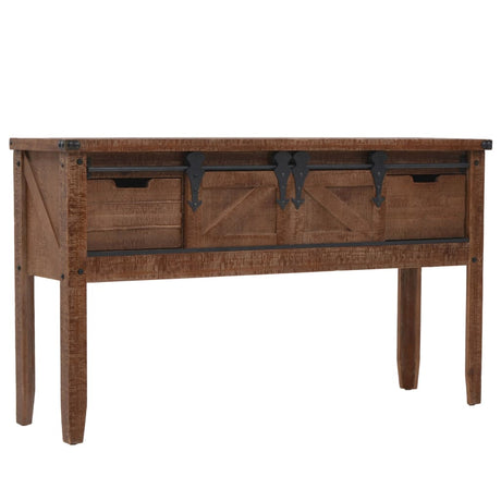 Vidaxl wandtafel 131x35,5x75 cm massief vurenhout bruin