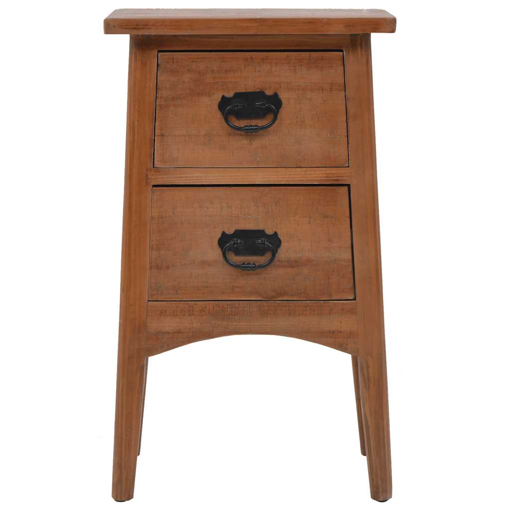 Vidaxl nachtkastje 40x29x68 cm massief vurenhout bruin