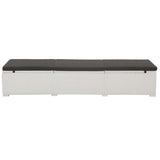 Vidaxl ligbed met kussen poly rattan wit