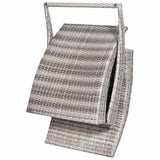 Vidaxl ligbed inklapbaar met kussen poly rattan grijs