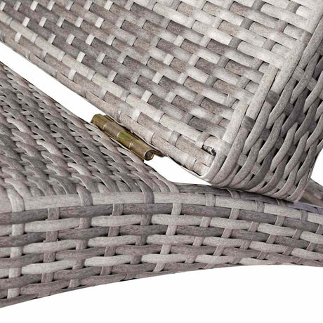 Vidaxl ligbed inklapbaar met kussen poly rattan grijs
