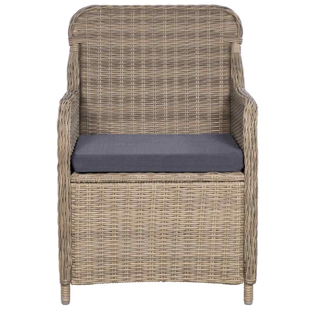 Vidaxl tuinstoelen 2 st met kussens poly rattan bruin