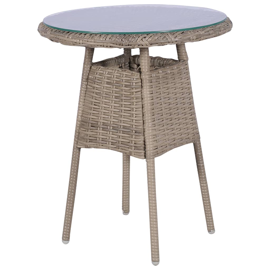 Vidaxl 3-delige bistroset met kussens poly rattan bruin