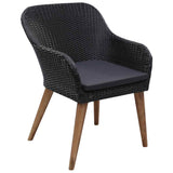 Vidaxl tuinstoelen 2 st met kussens poly rattan zwart