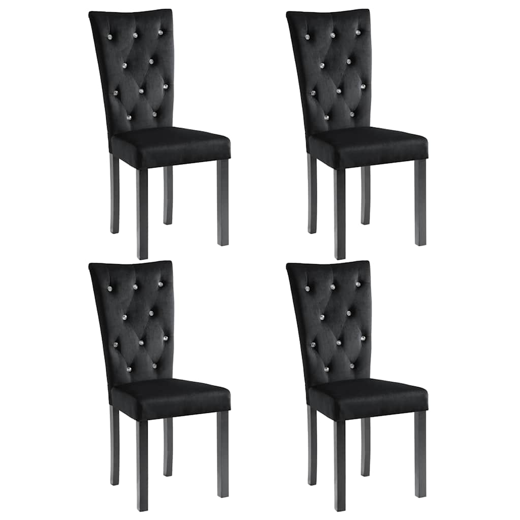 Vidaxl eetkamerstoelen 4 st fluweel zwart