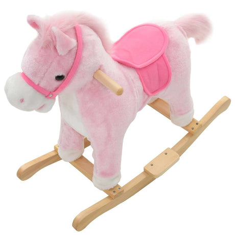 Vidaxl hobbeldier paard 65x32x58 cm pluche roze