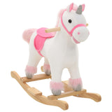 Vidaxl Hobbelier Unicorn 65x32x58 cm Plush white and pink