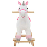 Vidaxl Hobbelier Unicorn 65x32x58 cm Plush white and pink