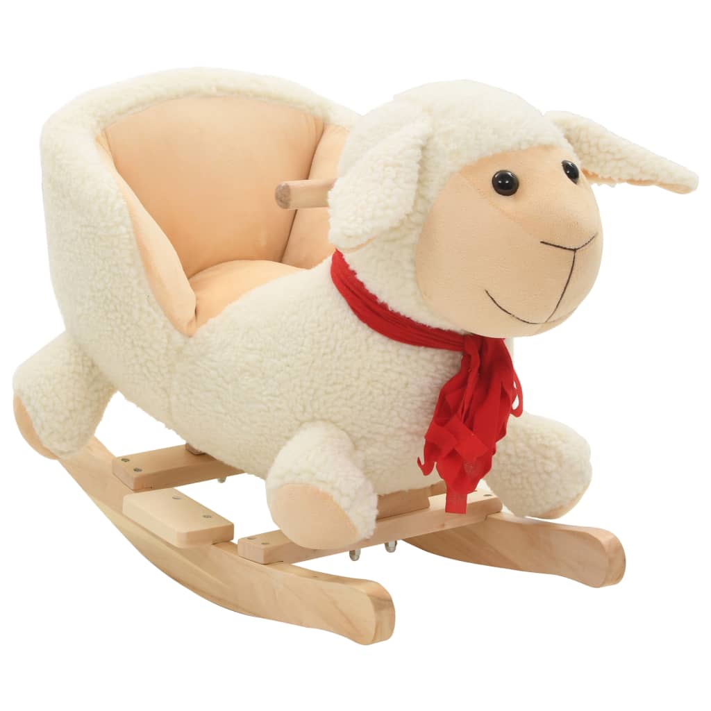 Vidaxl Hobbelier Schaap with backrest 60x32x50 cm Plush white