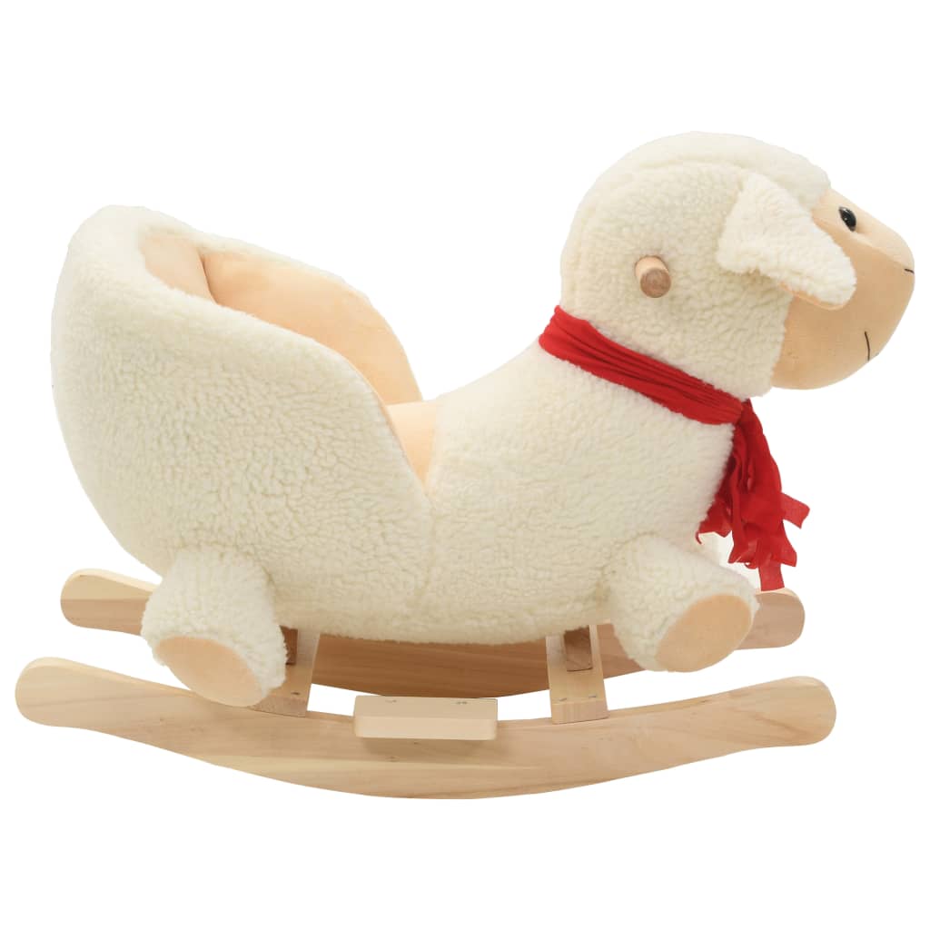 Vidaxl Hobbelier schaap avec dossier 60x32x50 cm blanc en peluche