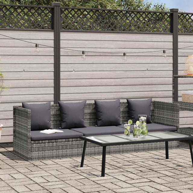 Vidaxl tuinbed 200x60 cm poly rattan grijs
