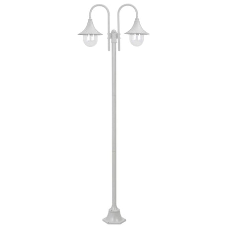 Vidaxl paalverlichting tuin e27 220 cm aluminium wit 2-delig