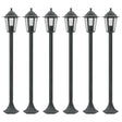 Vidaxl paalverlichting voor tuin e27 110 cm aluminium donkergroen 6 st