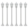 Vidaxl paalverlichting voor tuin e27 110 cm aluminium wit 6 st