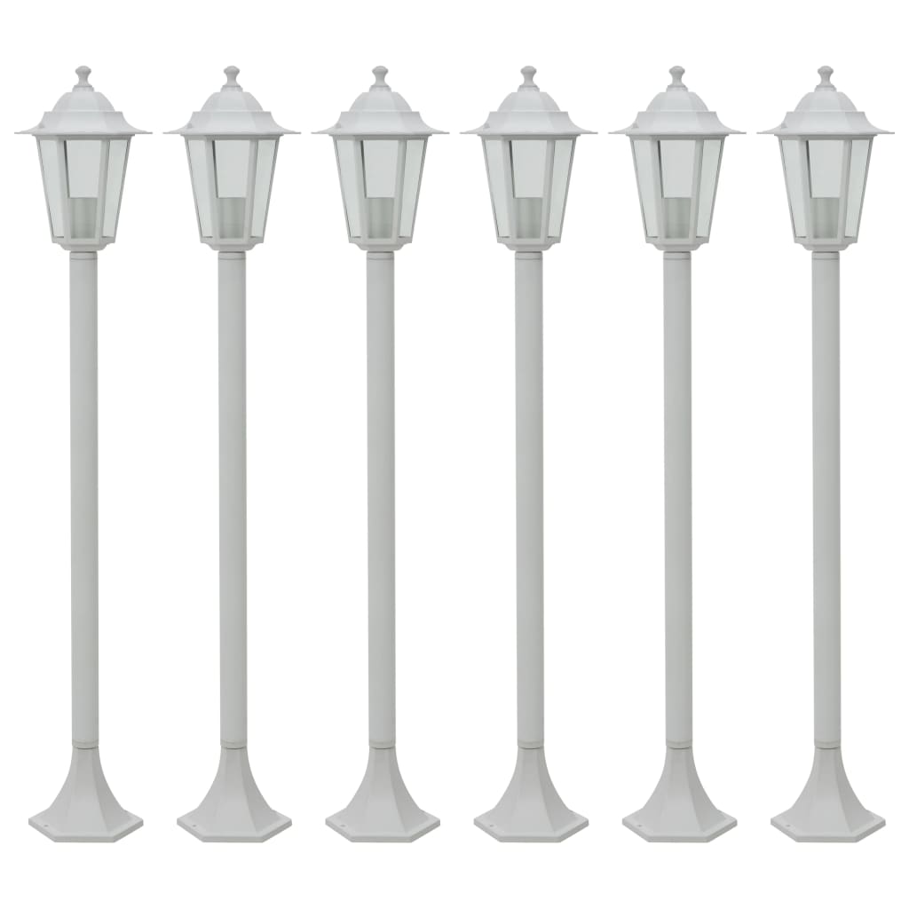 Vidaxl Pile Lighting for Garden E27 110 CM Aluminium White 6 STS