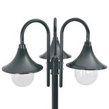 Vidaxl paalverlichting tuin e27 220 cm aluminium donkergroen 3-delig