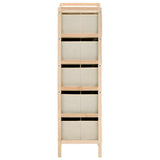 Vidaxl opbergmeubel met 5 stoffen manden cederhout beige