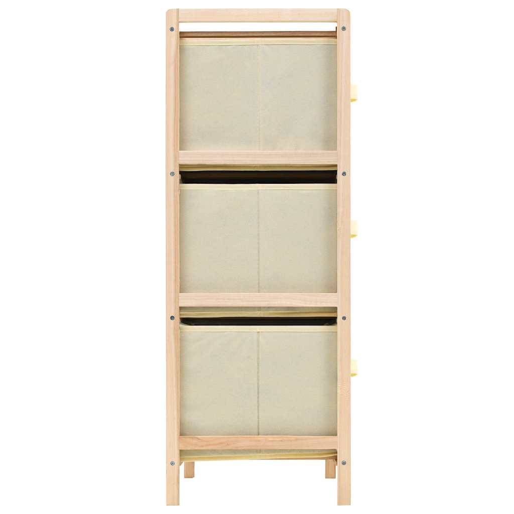 Vidaxl opbergmeubel met 6 stoffen manden cederhout beige