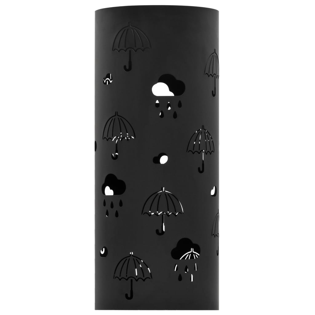 Tableau du parapluie Vidaxl Black en acier