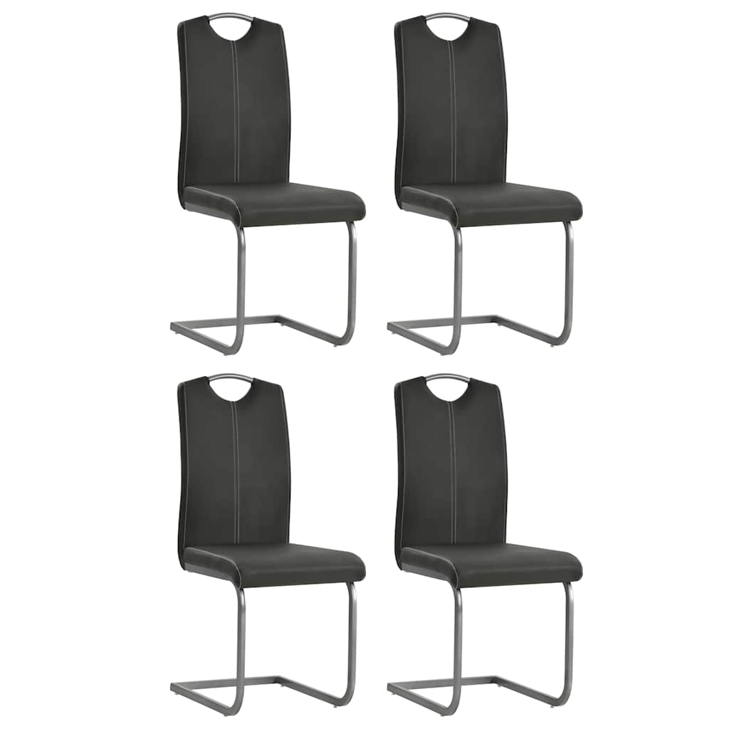 Vidaxl eetkamerstoelen 4 st kunstleer grijs