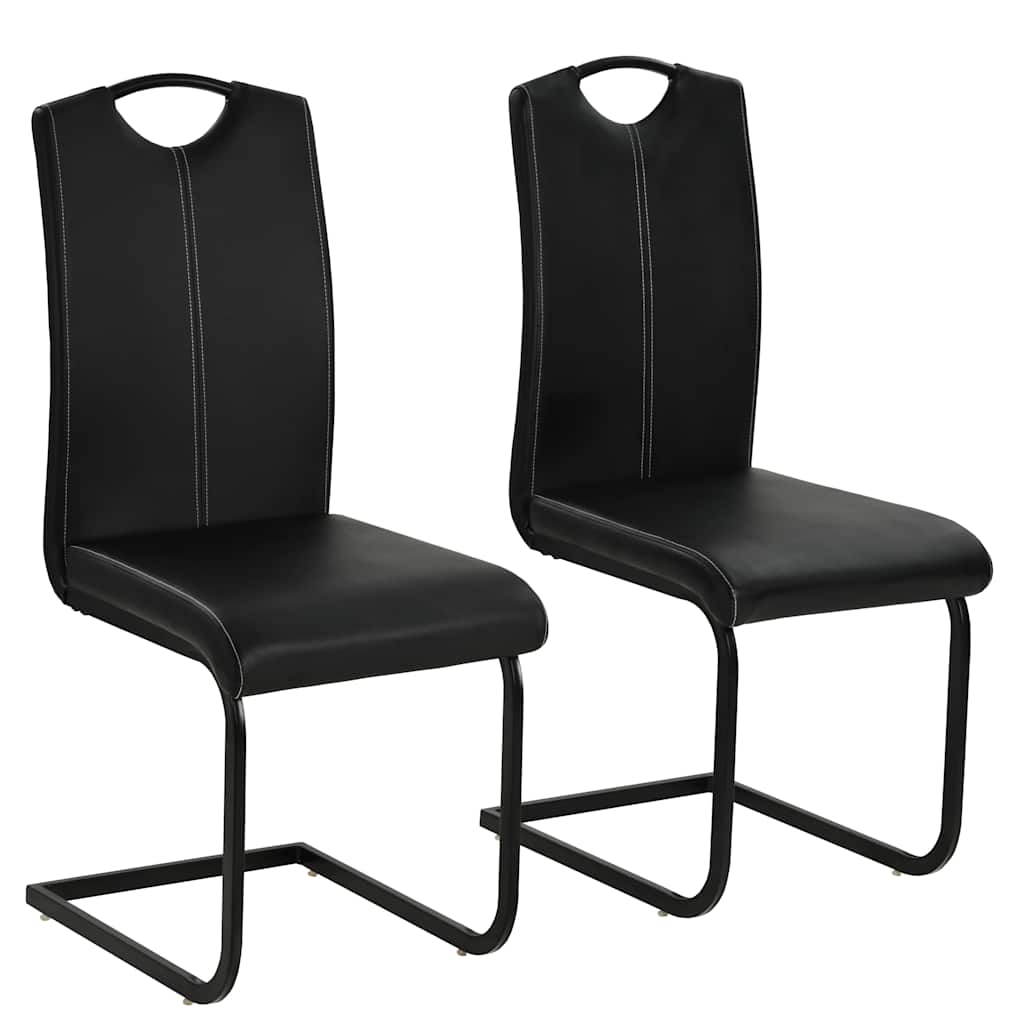 Vidaxl eetkamerstoelen 2 st kunstleer zwart