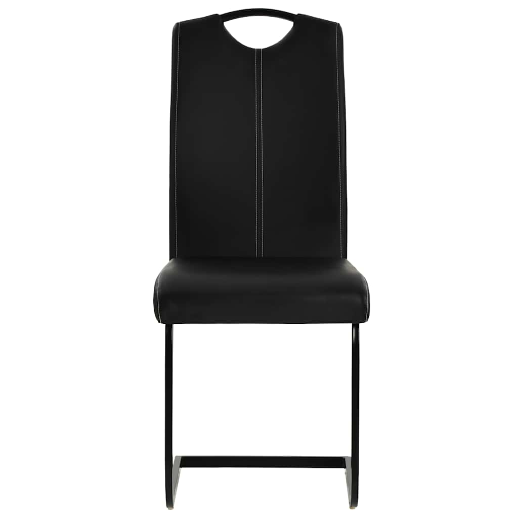 Vidaxl eetkamerstoelen 2 st kunstleer zwart