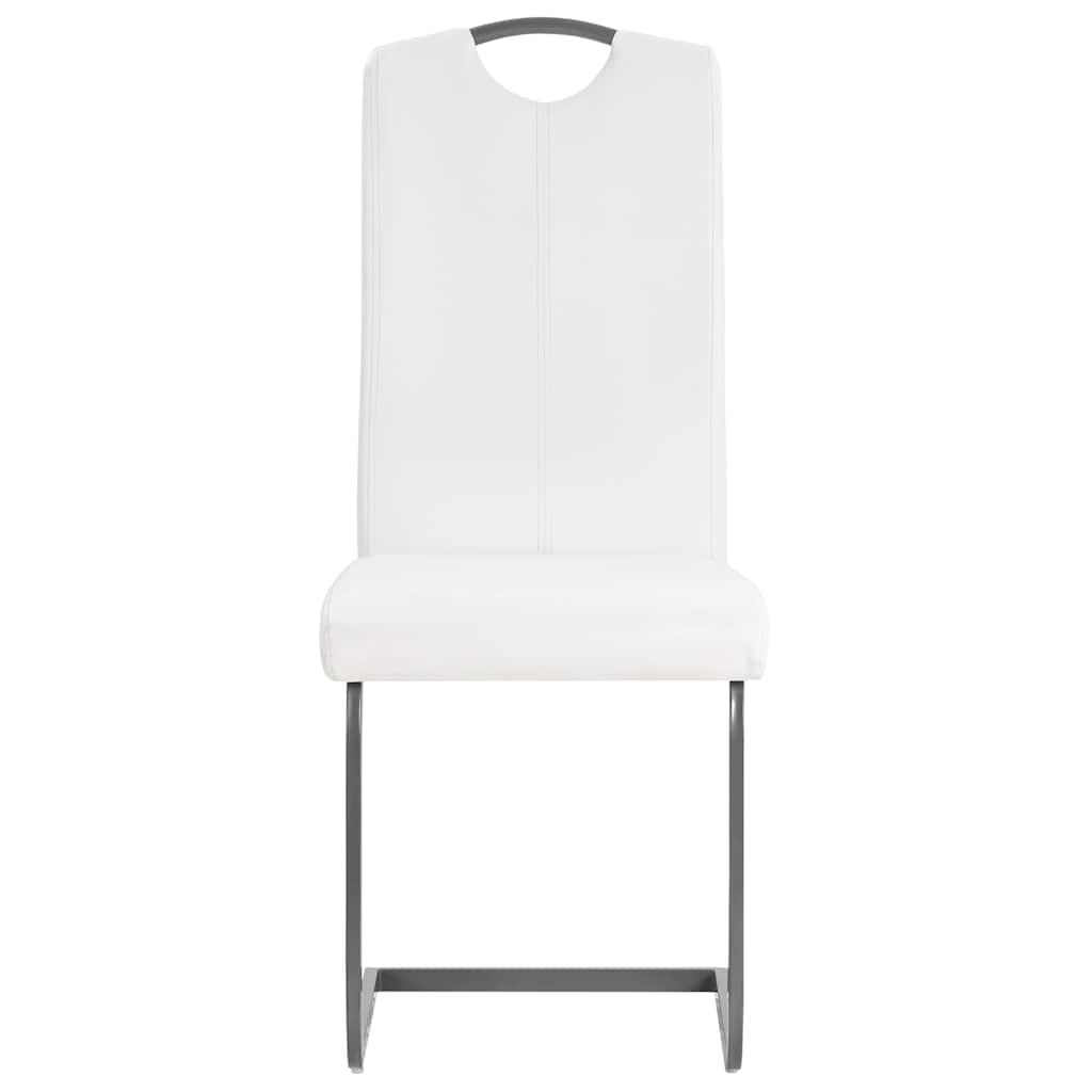Vidaxl eetkamerstoelen 2 st kunstleer wit