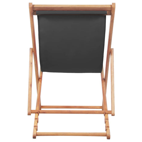 Vidaxl opklapbare stoel met stoffen bekleding en houten frame, grijs