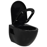 Vidaxl wandtoilet keramiek zwart