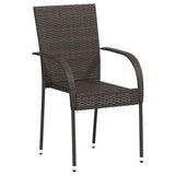 Vidaxl tuinstoelen stapelbaar 2 st poly rattan bruin